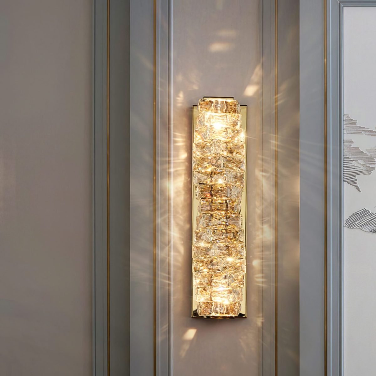 Laminated Crystal Wall Light