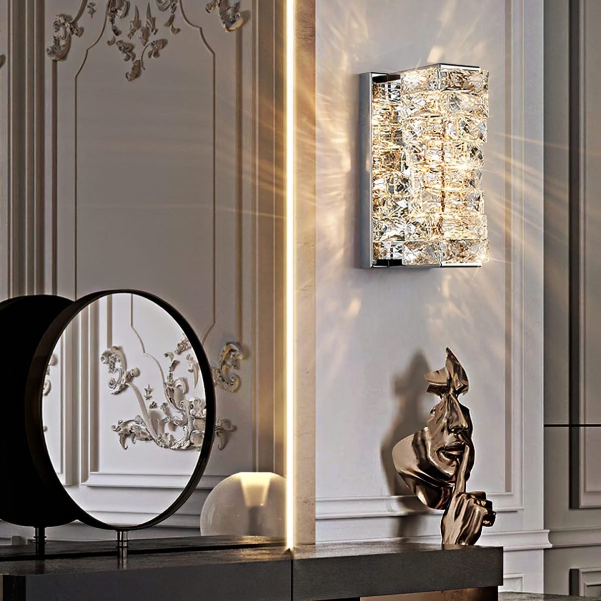 Laminated Crystal Wall Light