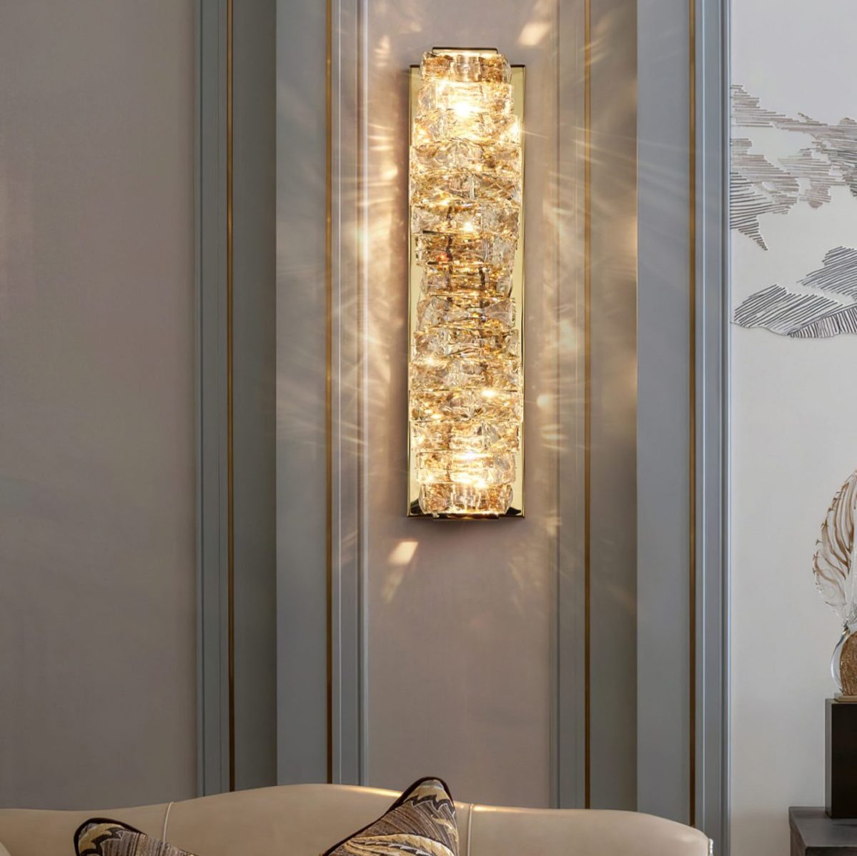 Laminated Crystal Wall Light