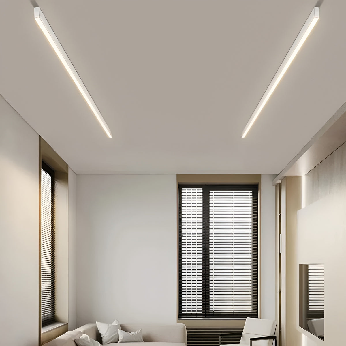 Althea Nordic Linear Aluminium Acrylic LED Ceiling Light