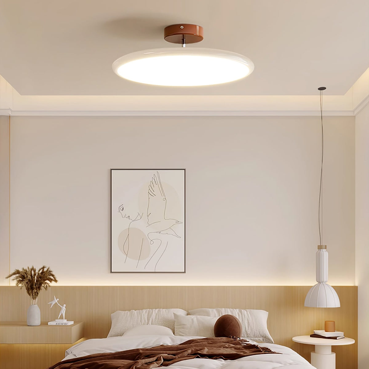 Zayn French Cream Style Acrylic Shade Ceiling Light