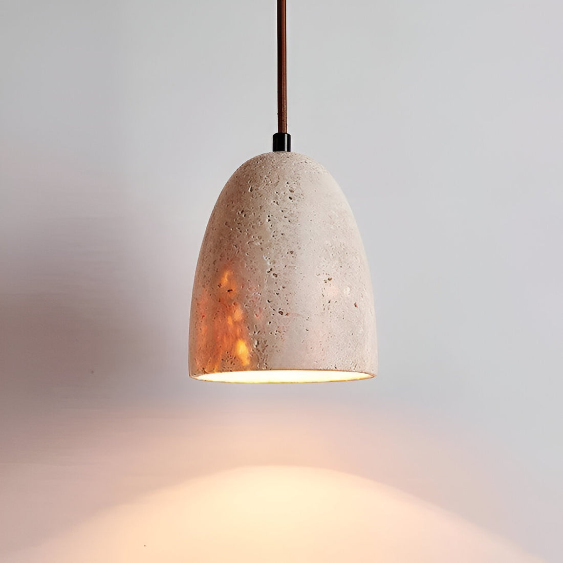 Solenne Minimalist Travertine Pendant Light