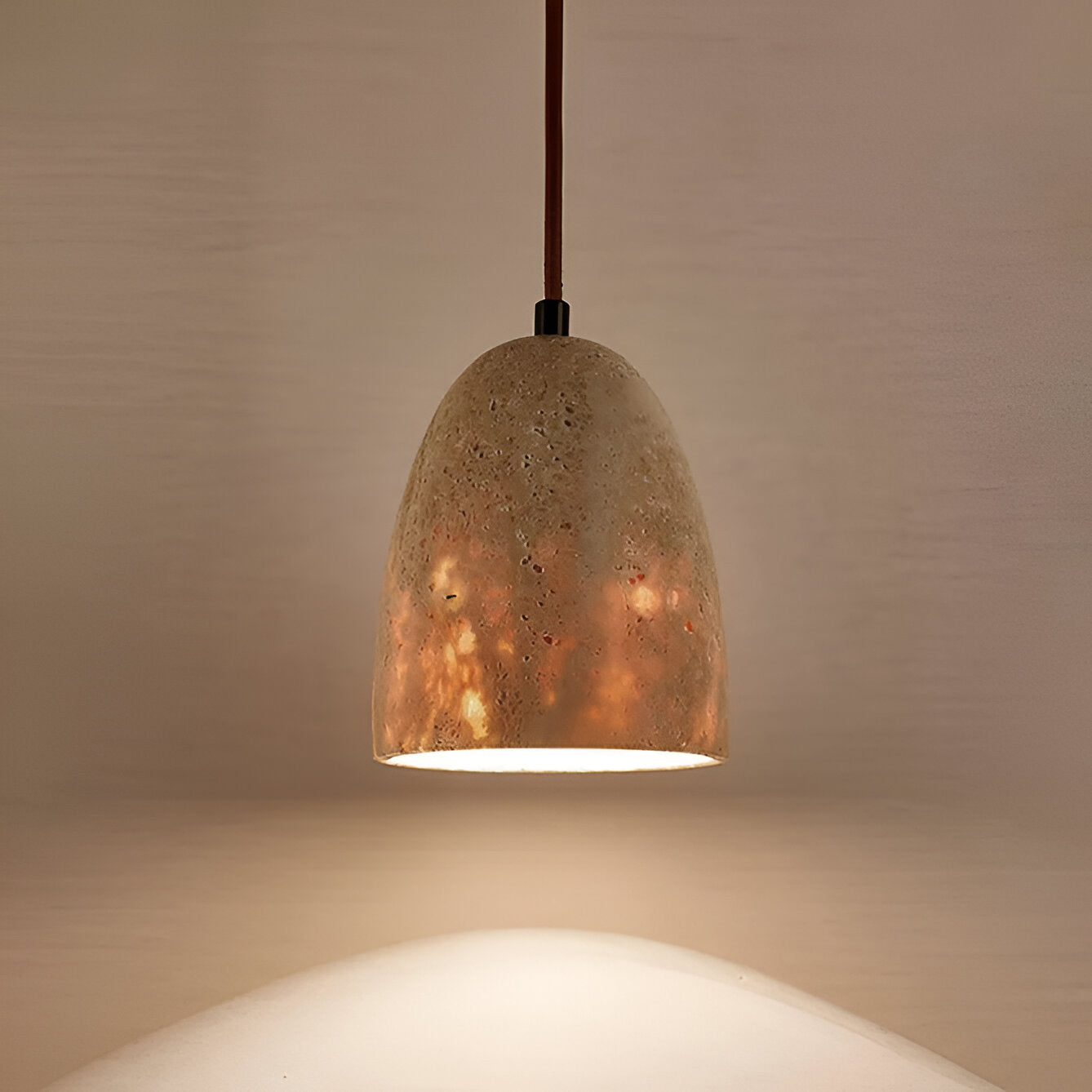 Solenne Minimalist Travertine Pendant Light