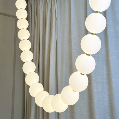 Pearl Necklace Japandi Acrylic Brass Chandelier