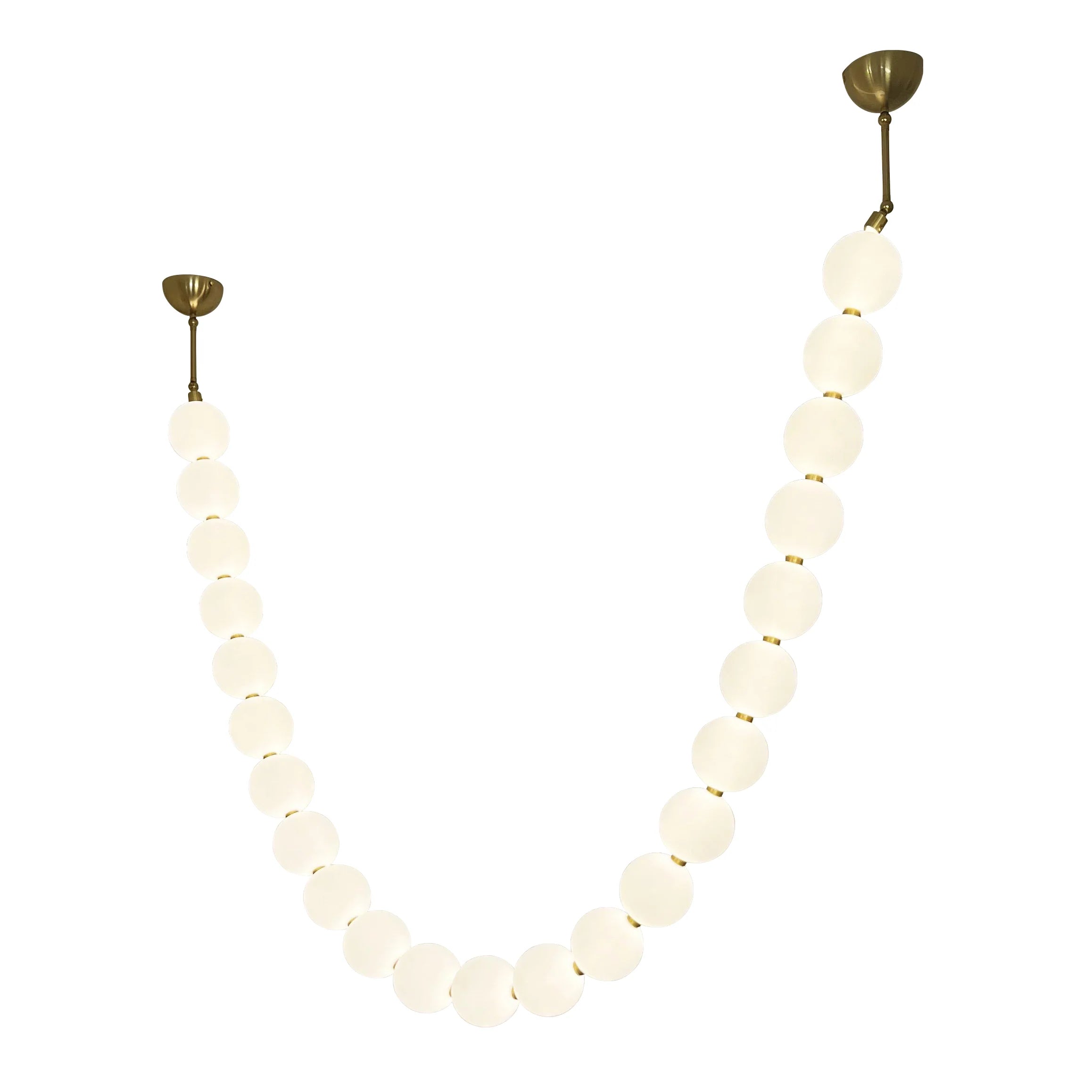 Pearl Necklace Japandi Acrylic Brass Chandelier