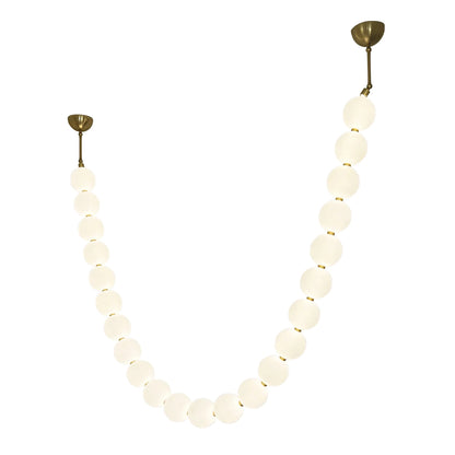 Pearl Necklace Japandi Acrylic Brass Chandelier