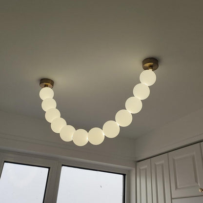 Pearl Necklace Japandi Acrylic Brass Chandelier