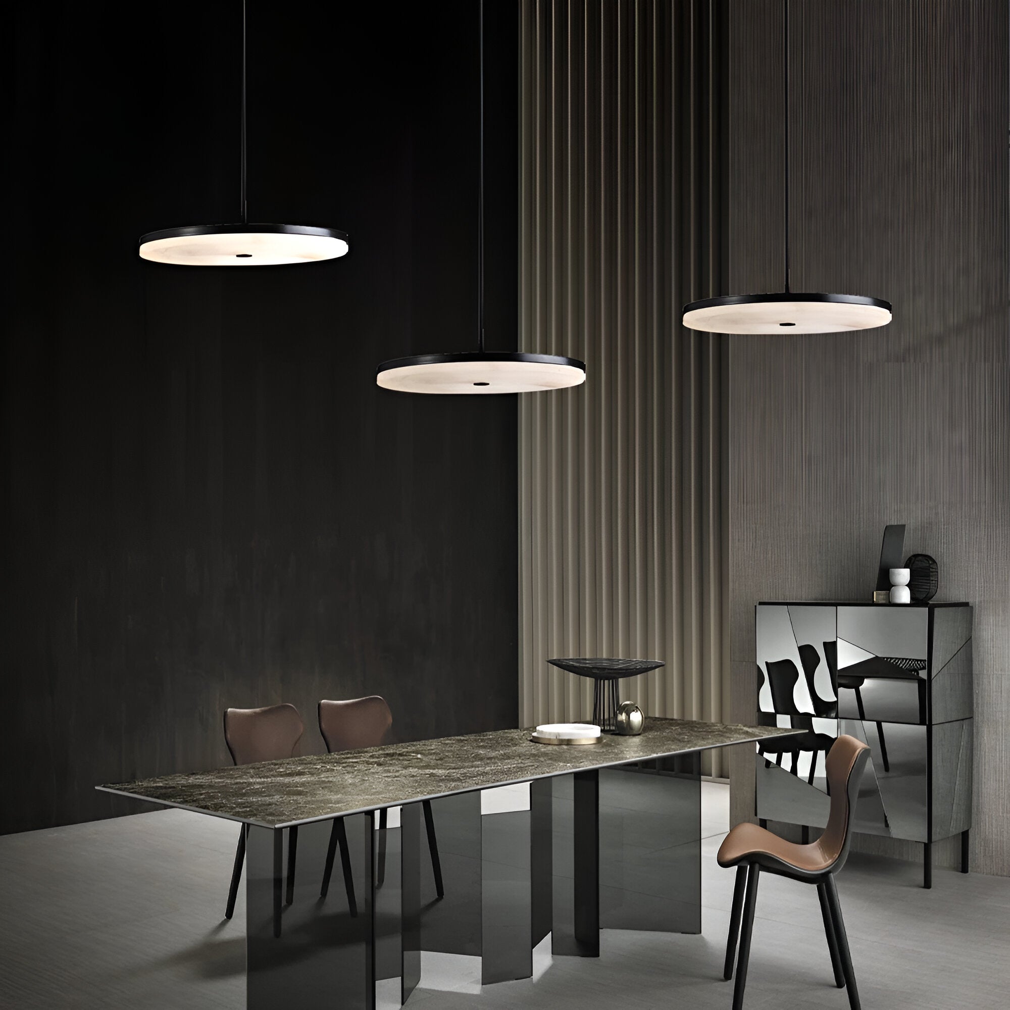 Manhattan Round Alabaster Pendant Light