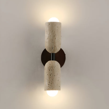Merrill Travertine and Wood LED Wall Light