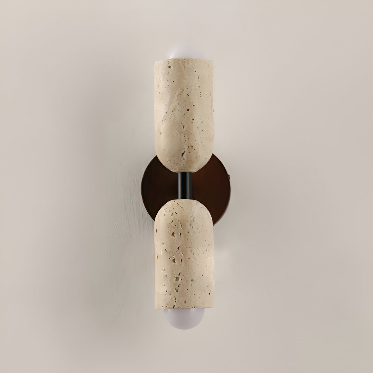 Merrill Travertine and Wood LED Wall Light