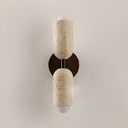 Merrill Travertine and Wood LED Wall Light