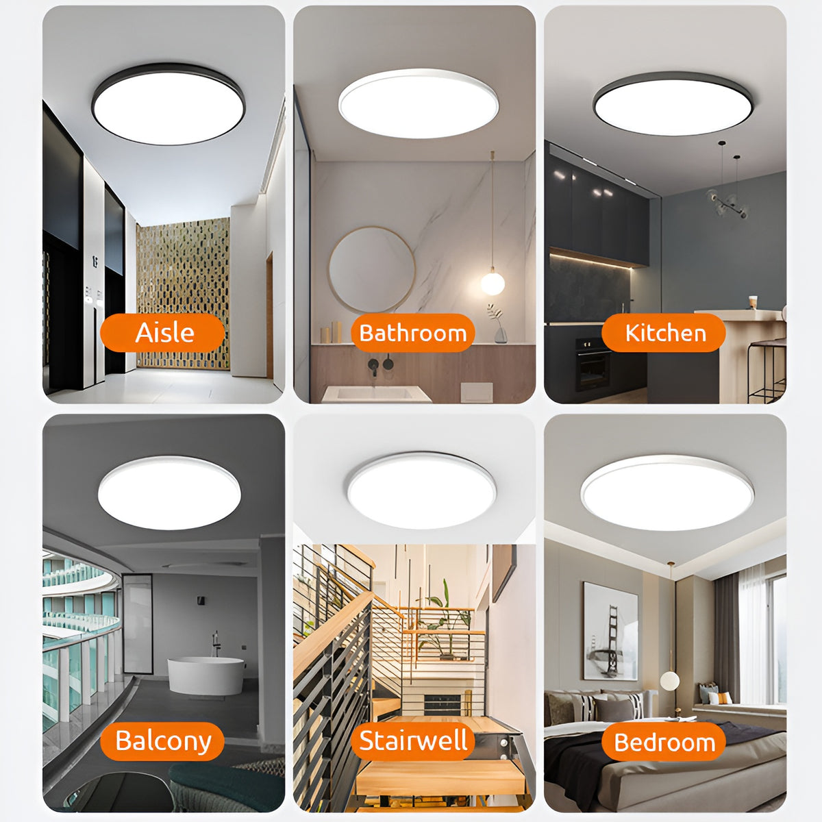 Selene Minimalist Acrylic Round LED Ceiling Light