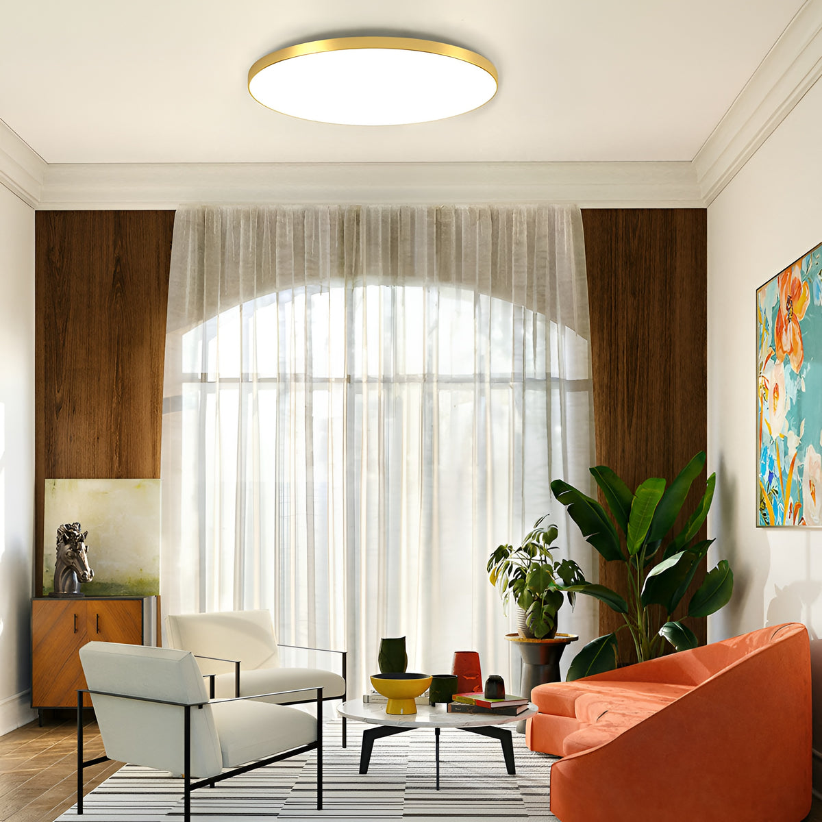 Selene Minimalist Acrylic Round LED Ceiling Light