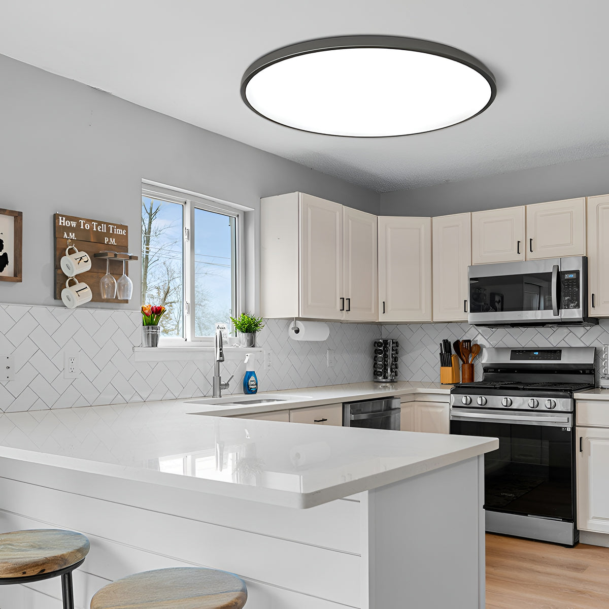 Selene Minimalist Acrylic Round LED Ceiling Light