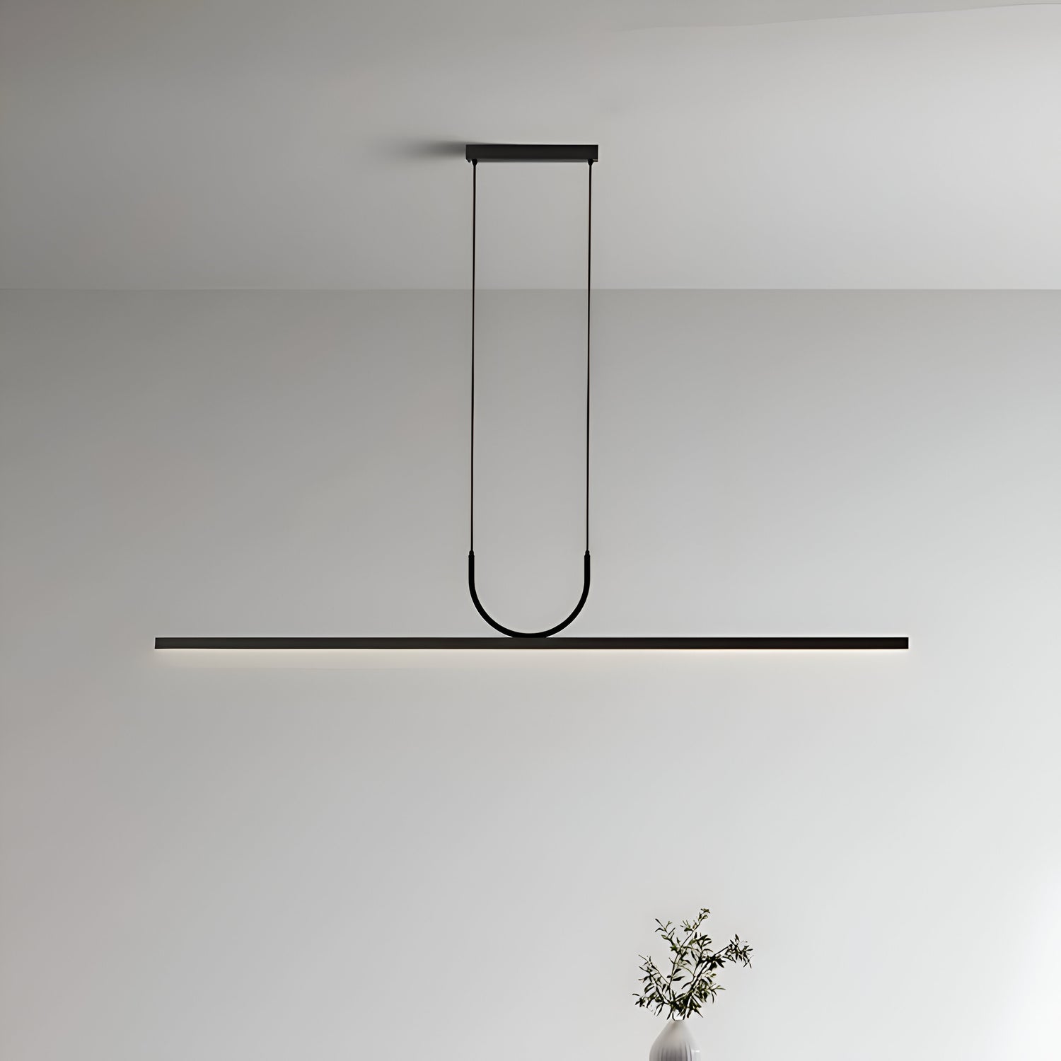 Minimalist Acrylic U-Shaped Linear LED Pendant Light