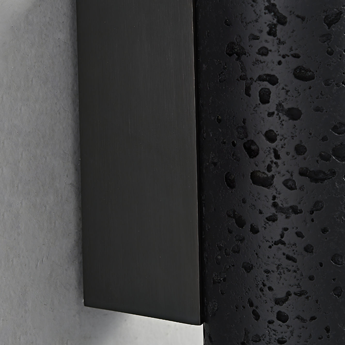Minimalist Black Travertine Tube Wall Light