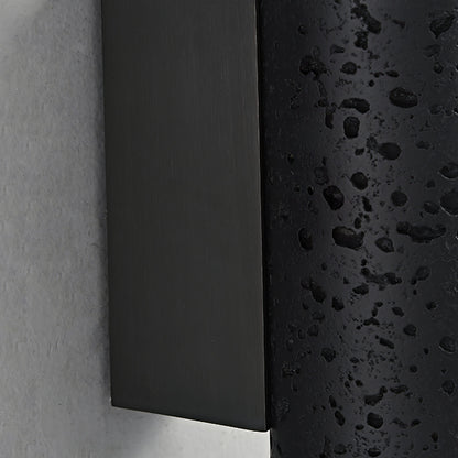 Minimalist Black Travertine Tube Wall Light