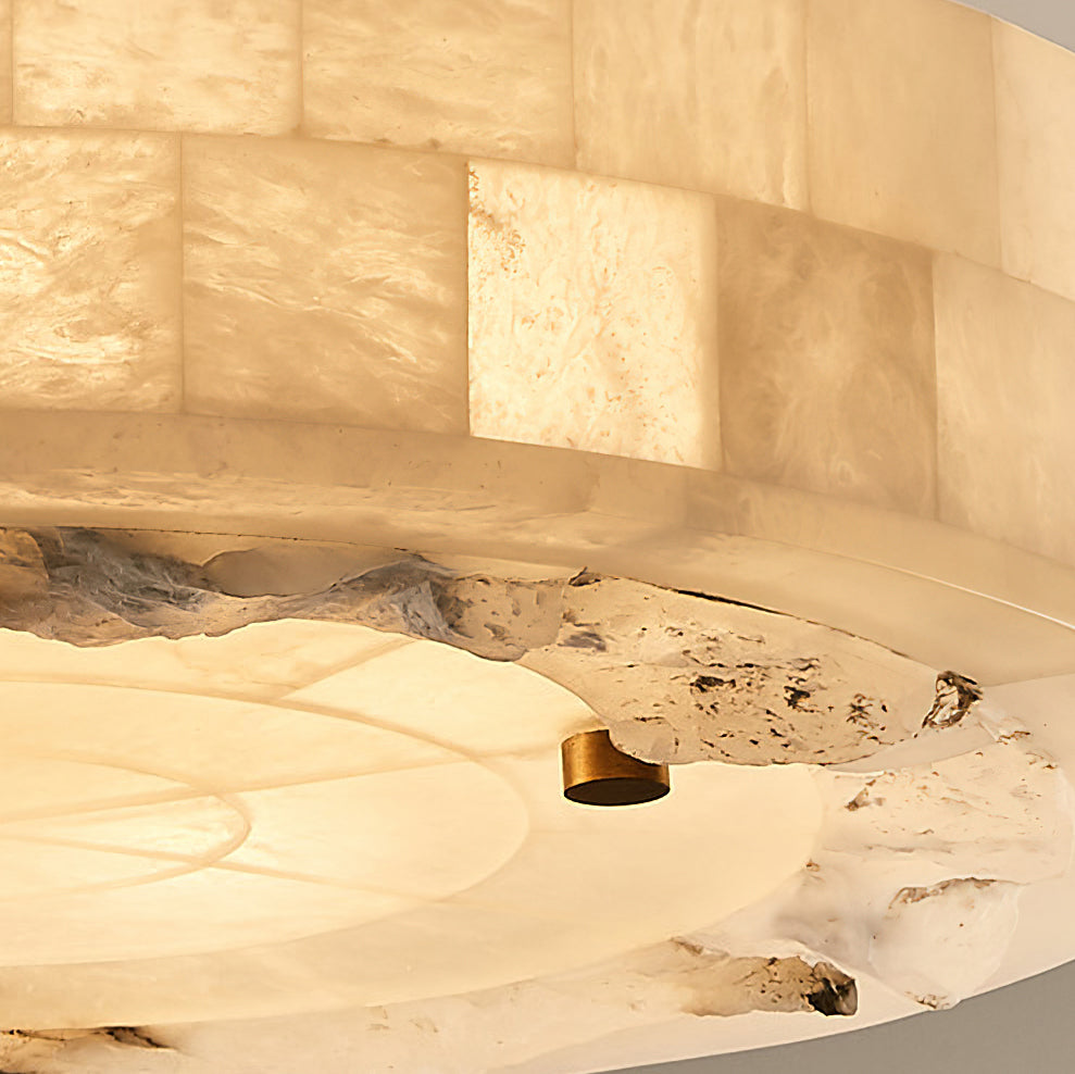 Maja Retro Alabaster Ceiling Light alabaster tile close up