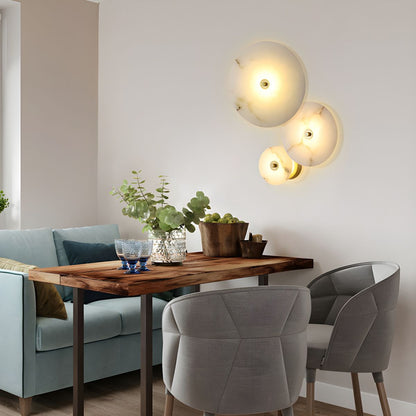 Modern Luxury Round Marble Alabaster Wall Lamp