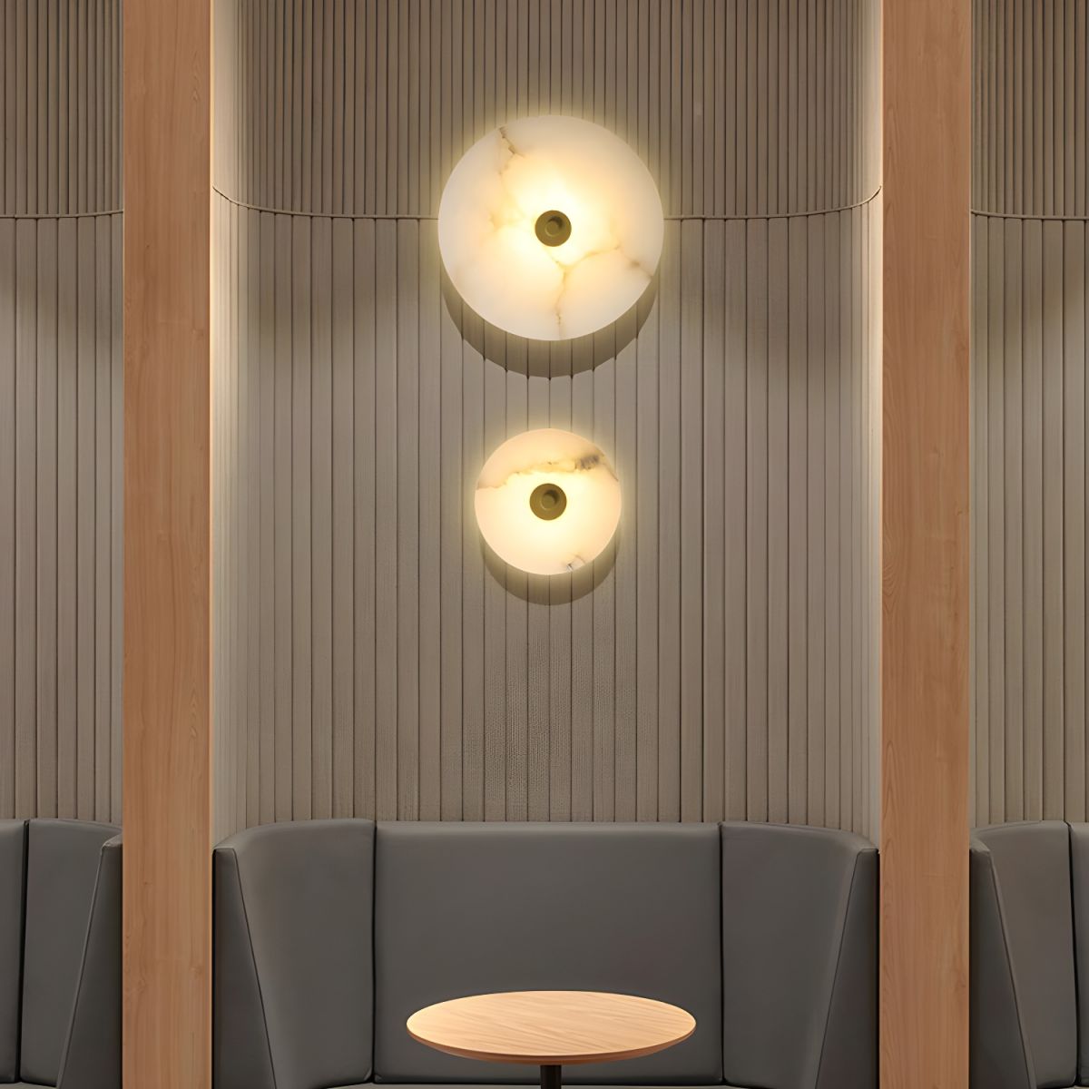 Modern Luxury Round Marble Alabaster Wall Lamp