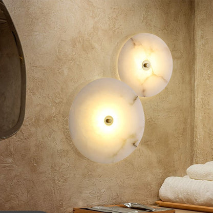 Modern Luxury Round Marble Alabaster Wall Lamp