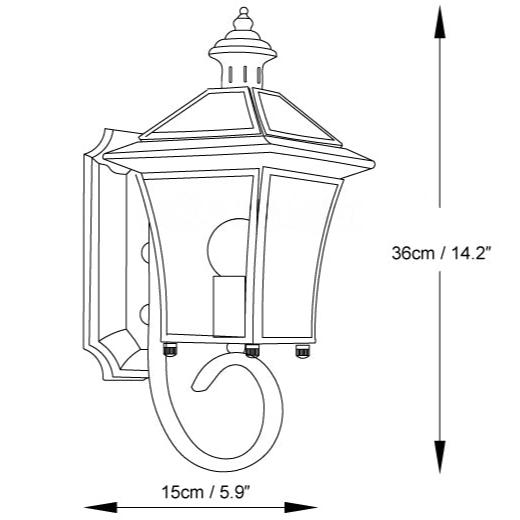 Luz de pared exterior impermeable IP65 Retro Monterey