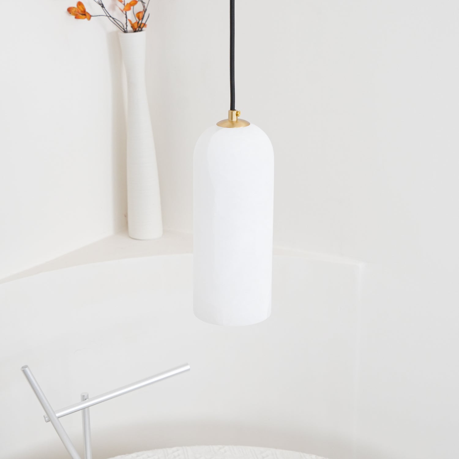 Mid-Century Alabaster Modern Monty Pendant Light