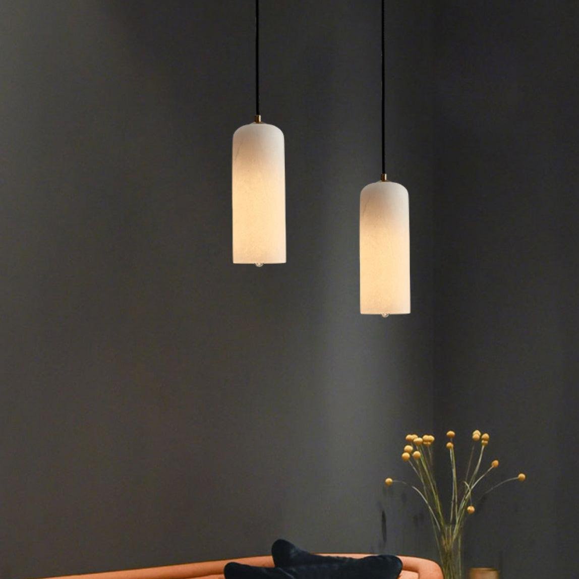 Mid-Century Alabaster Modern Monty Pendant Light