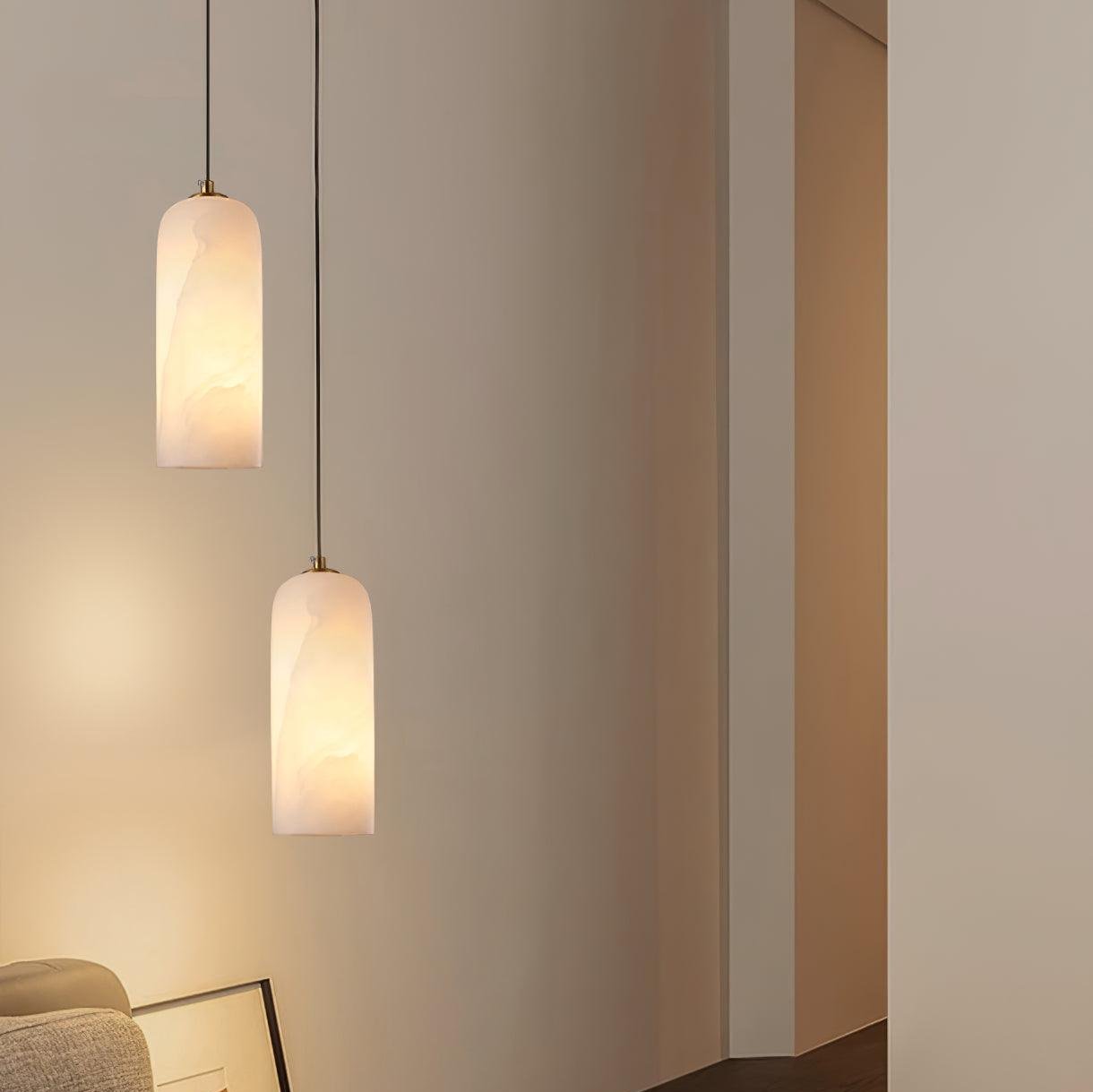 Mid-Century Alabaster Modern Monty Pendant Light