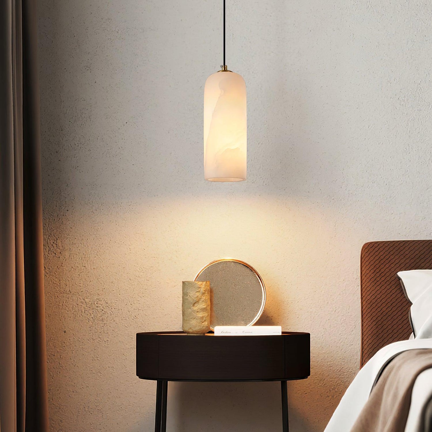 Mid-Century Alabaster Modern Monty Pendant Light