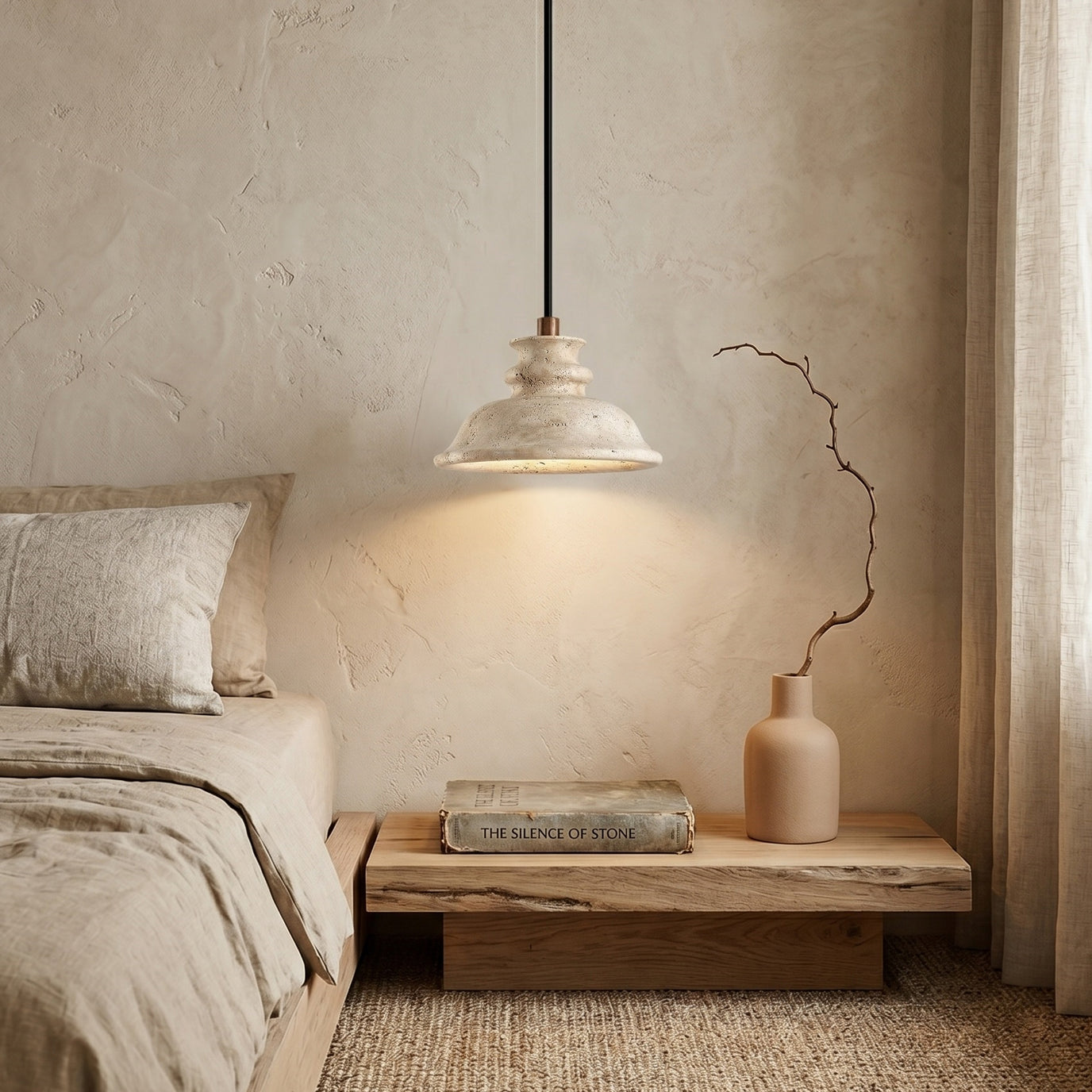 Orion Modern Travertine Ceiling Light