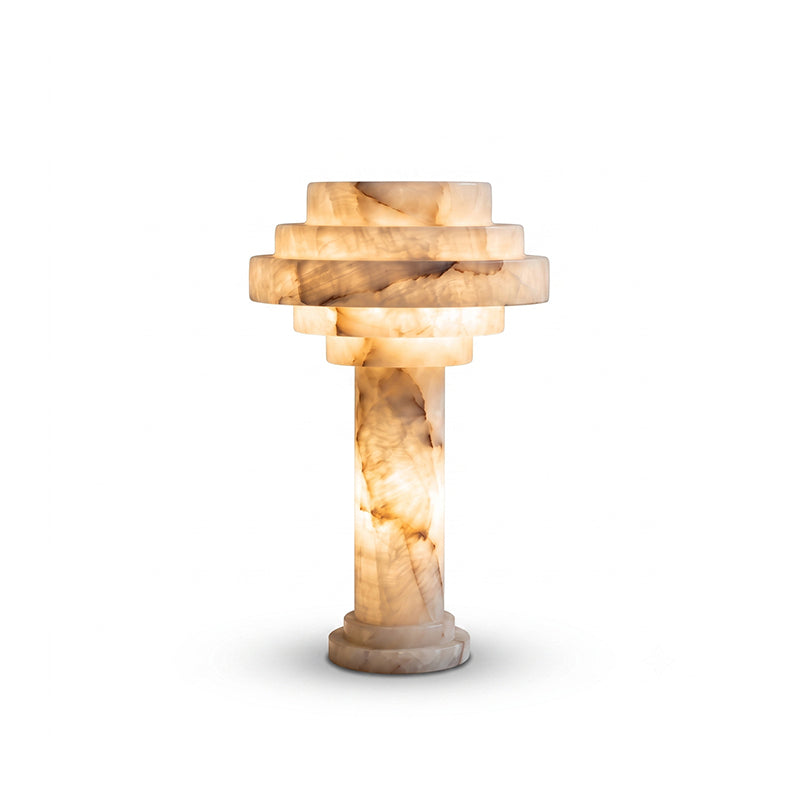 Edda Japandi Alabaster Table Lamp front view