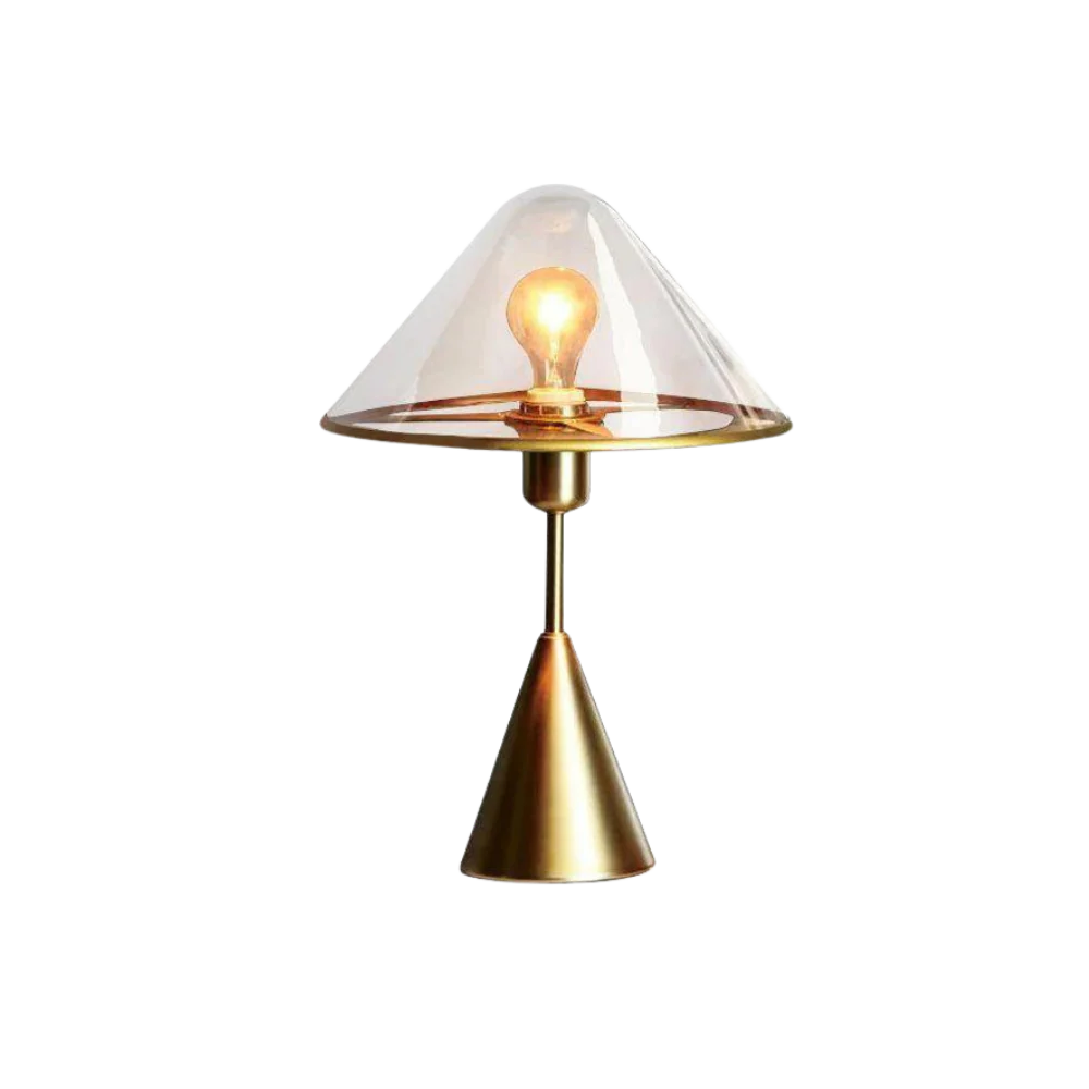 Golden Mushroom Delight Table Lamp