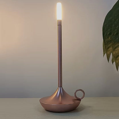 Lampe de nuit en forme de bougie de luxe avec base dorée