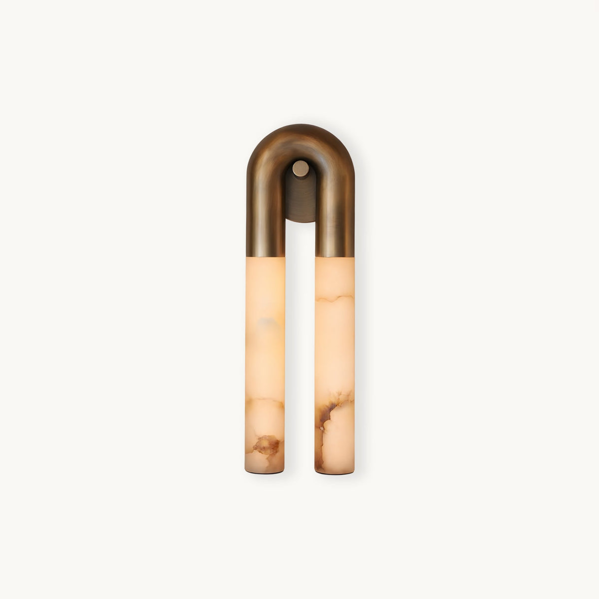 Thea Nordic Alabaster Wall Light antique brass on white background