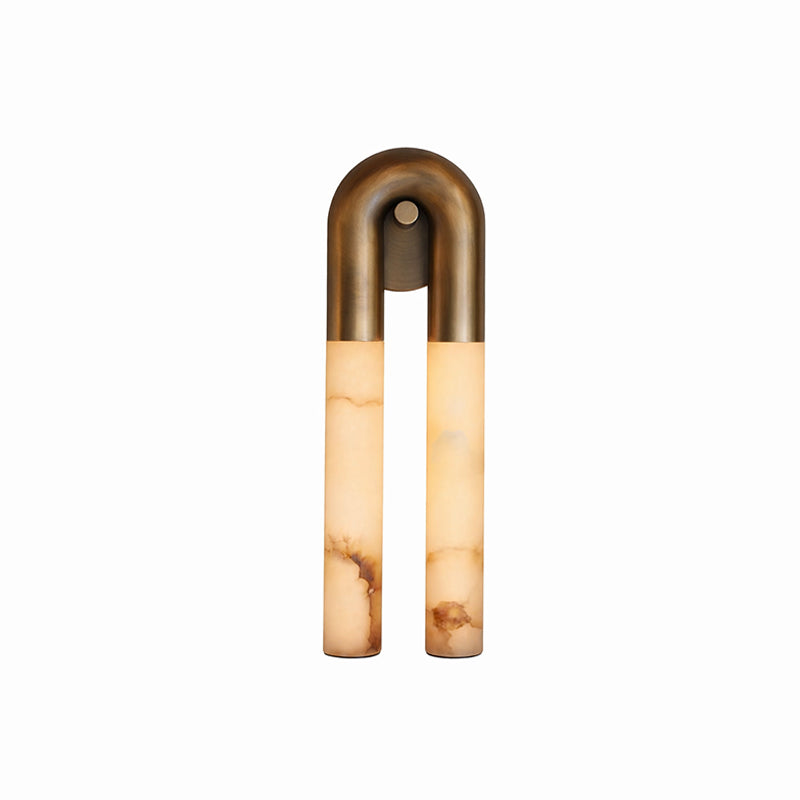 Thea Nordic Alabaster Wall Light nickel on white background