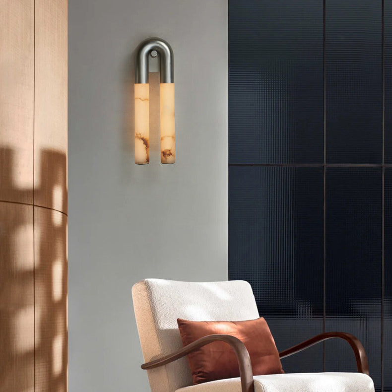 Thea Nordic Alabaster Wall Light in a lounge