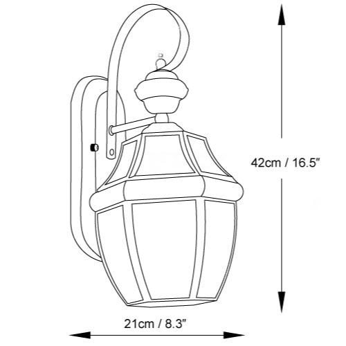 Retro Newbury IP65 wasserdichte Außen-Wandleuchte