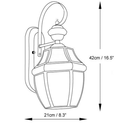 Luz de pared exterior retro Newbury IP65 a prueba de agua