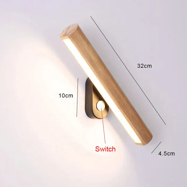 WoodGlow Lampada da Parete LED Rustica