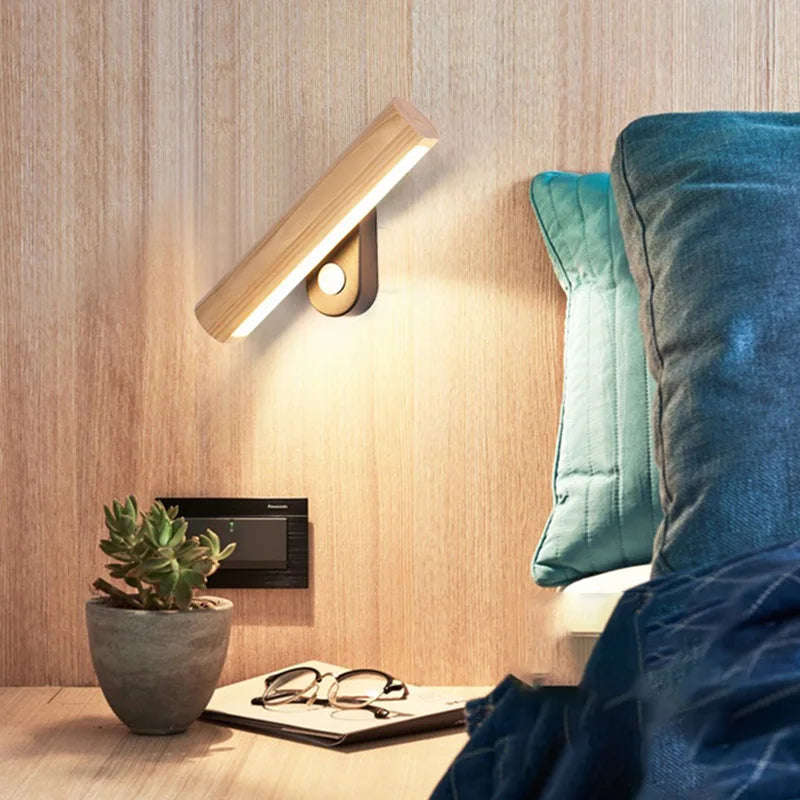 WoodGlow Rustieke LED Wandlamp