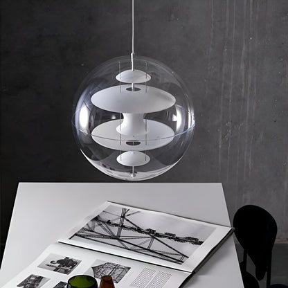 Nordic Acrylic Shade Iron Finish Alena Pendant Light