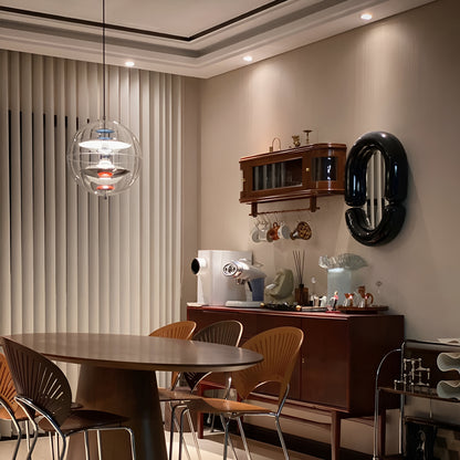 Nordic Acrylic Shade Iron Finish Alena Pendant Light