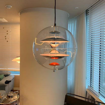 Nordic Acrylic Shade Iron Finish Alena Pendant Light