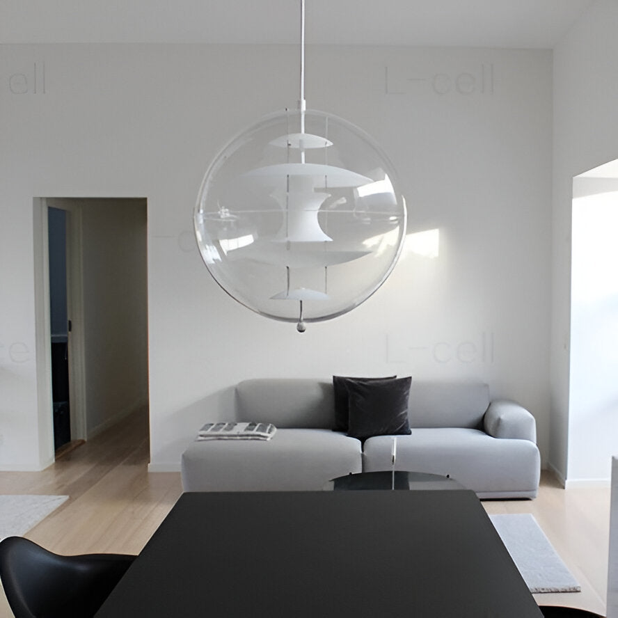 Nordic Acrylic Shade Iron Finish Alena Pendant Light