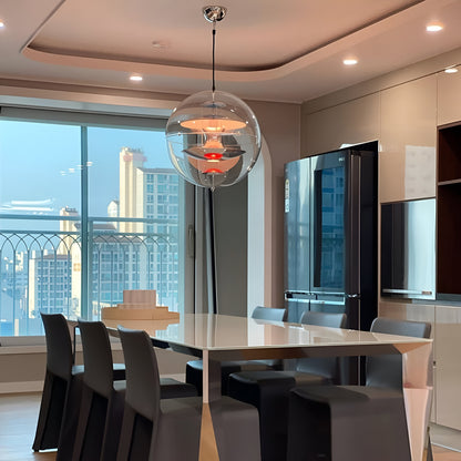 Nordic Acrylic Shade Iron Finish Alena Pendant Light