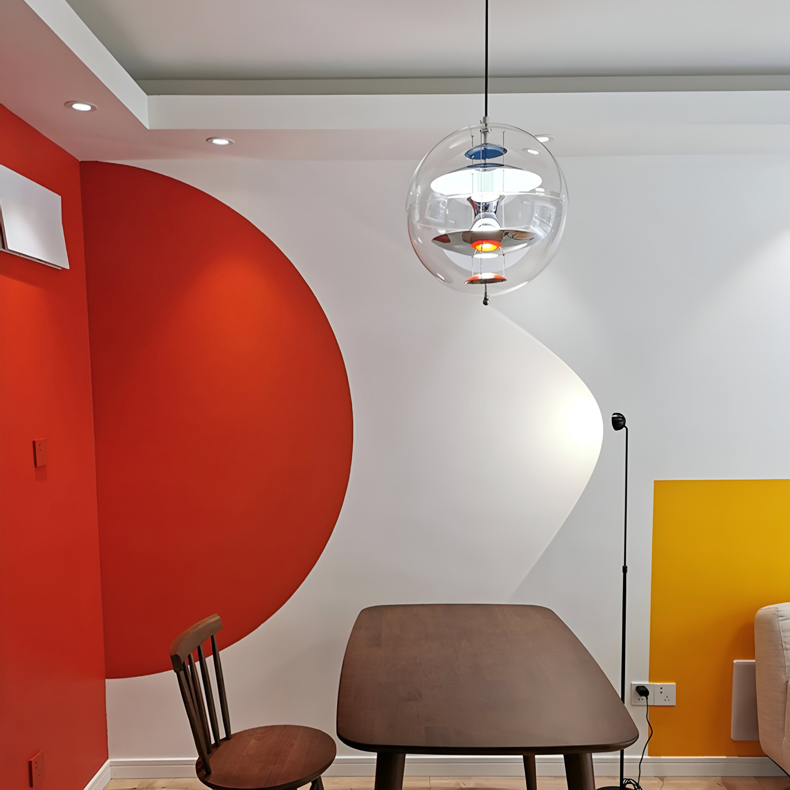 Nordic Acrylic Shade Iron Finish Alena Pendant Light