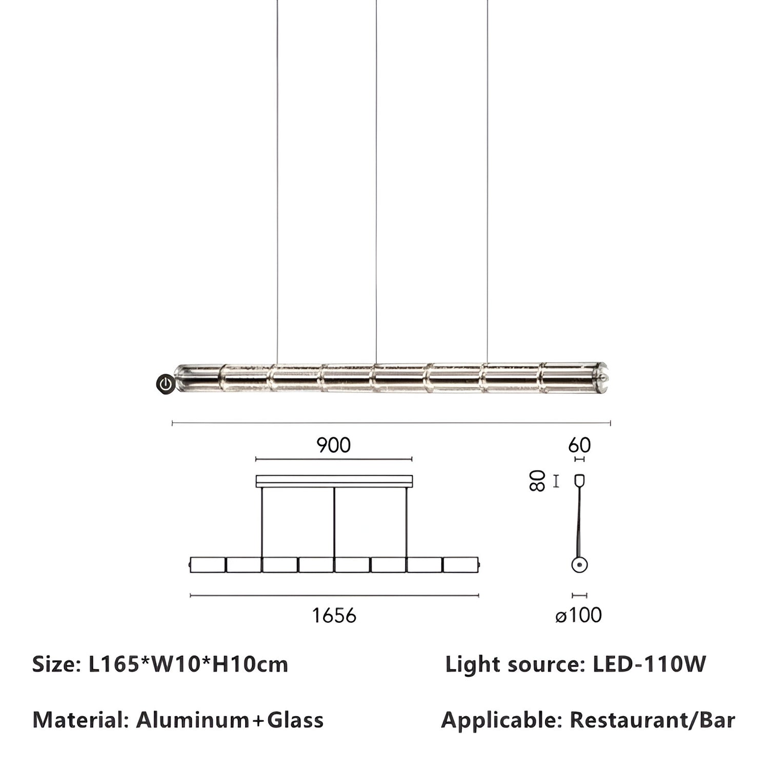 Nordic Aluminum with Glass Shade Luke Pendant Light