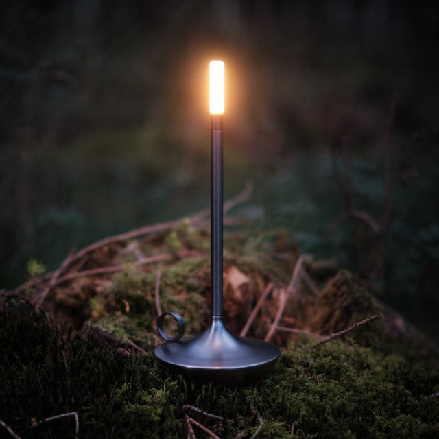 Lampe de nuit en forme de bougie de luxe avec base dorée