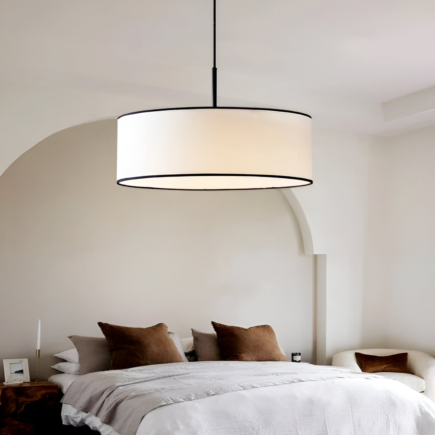 Nordic Cream Style Viena Fabric Pendant Light